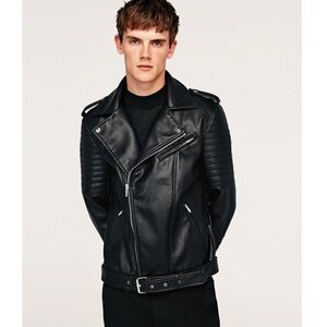 Zara Men's Black Biker Jacket
